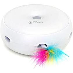 PetFusion Ambush Interactive Electronic Cat Toy with Rotating Feather. (Smart Modes, Nighttime Light, Auto Shut-Off, Batteries Included). Replacement Feathers Available. 12 Month Warranty