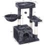 BEWISHOME Large Cat Tree Condo Bundle with Small Cat Tower with Sisal Scratching Posts Perches Houses Cat Furniture Kitty Activity Center Kitten Play House MMJ0311