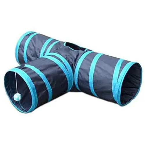 Charmgle Puppy Cat Tunnel Outdoor Arctic 3 Way T Shape Foldable Kitty Rabbit Play Pet Toy