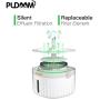 PUDAAM Pet Water Fountain, 1.9L Capacity LED Light and Water Shortage Alarm, Automatic Pet Water Fountain, Anti Overturning Design Water Fountain for Cats and Dogs, White
