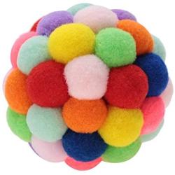 GLOGLOW Pet Balls Toys, Cat Colorful Handmade Plush Bouncy Ball with Catnip Interactive Bell Toys for Cats Kitten Training Playing Chewing