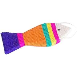 Hypeety Cat Scratching Board Creative Fish Shaped Cat Claw Toy Colorful Sisal Pad Scratch Lounge Durable Scratching Pad Interaction Toy