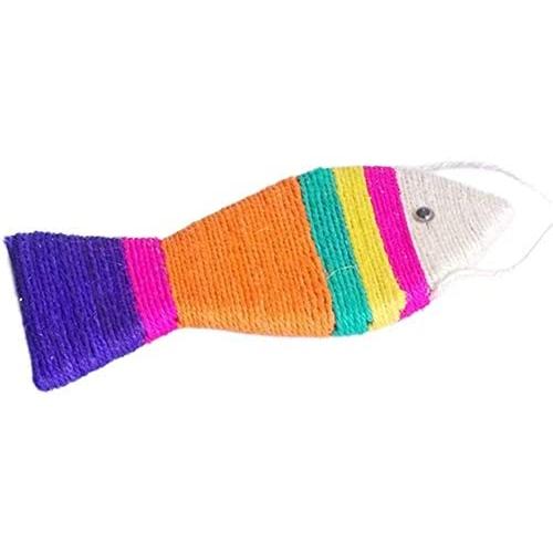 Hypeety Cat Scratching Board Creative Fish Shaped Cat Claw Toy Colorful Sisal Pad Scratch Lounge Durable Scratching Pad Interaction Toy