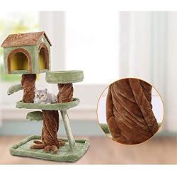 Cat Tree House, Luxury Cat Castle, Cozy Condo, Plush Perches, and Scratching Board, Kitten Play Tower for Kitty Activity, Indoor Pet Furniture