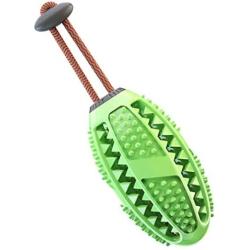 Emoly Upgraded Dog Treat Toy Food Dispensing Training Ball, Tooth Cleaning Chew Toy for Small Medium Dogs IQ Interactive Puppy Depressing Toys, Pet Bad Breath Cleaning Toy - Green