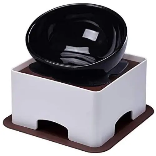 YMAXGO Elevated Tilted Dog Bowls Set with Adjustment Bracket,Ceramics Single Food Feeding Dish for Flat Face Dogs, Double Non-Slip Design YMAXGO Elevated Tilted Dog Bowls Set with Adjustment Bracket,Ceramics Single Food Feeding Dish for Flat Face Dogs, Double Non-Slip Design