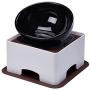YMAXGO Elevated Tilted Dog Bowls Set with Adjustment Bracket,Ceramics Single Food Feeding Dish for Flat Face Dogs, Double Non-Slip Design