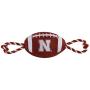 Pets First NCAA Nebraska Cornhuskers Football Dog Toy, Tough Quality Nylon Materials, Strong Pull Ropes, Inner Squeaker, Collegiate Team Color