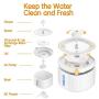 Beyoxfath Cat Water Fountain, Ultra-Quiet Cat Water Dispenser with Filter 68oz/1.9L, Auto Power-Off Pump, Intelligent Pet Water Fountain for Cats and Small Dogs with Dual Working Mode