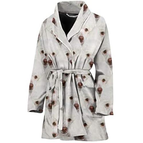 Semify Pets Poodle Dog Patterns Print Womens Bath Robe