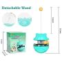 SUJAYU Cat Slow Feeder Ball, Tumbler Design Cat Food Dispenser Slow Eating Interactive Cat Toy Ball Detachable Wand Pet Puzzle Feeder