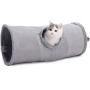 YUNDING Pet Cat Tunnel Pet Tube Collapsible Pet Tunnel Interactive Play Toy with Peekaboo Holes Toy Ball for Cat Puppy Kitty Kitten Rabbit(Size:S)