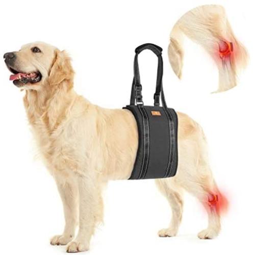 Dog Lift Harness Pet Sling Support - Dog Lifting Harness Vest for Rear Legs with Reflective Band Adjustable Straps Detachable Fleece for Medium Large Dogs All Season Available