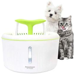 Downtown Pet Supply Dog Cat Automatic Pet Drinking Fountain, Ultra Quiet Water Dispenser Dual Nozzle Options with Filter Included for Cats and Dogs