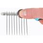 Vets Pride USA Dematting Comb for Dogs and Cats - Stainless Steel Tool for Tangles, Knots, and Matted Hair - Reversible Serrated Blades - Soft Handle and Thumb Rest - Perfect for Any Breed and Size