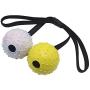 Vivifying Dog Ball on a Rope, 2 Pack Natural Interactive Rubber Ball for Fetch, Catch, Throw and Tug of War