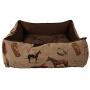 Huntley Pet English Equestrian Tapestry Design Rectangle Bolster Washable Soft Ped Bed