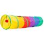 2PCS Cat Rainbow Tunnel Pet Tube Foldable Amusement Kitten Toy Indoor Outdoor 1PC Cat Feather Toy Interactive Stick Cat Toy Pet Toy with Bells and Pompoms (Pink and Blue)