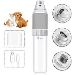 Jintao Painless Dog Nail Grinder Rechargeable Electric Dog Nail Trimmers with 20h Working Time, Upgrade Stepless Speed Regulation Dog Nail Grinder for Large Medium Small Dogs and Cats