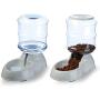 VaygWay Pet Feeder and Waterer – Self Dispensing Gravity Automatic Feeder - Food and Water Dispenser Set – Dog Cat Pet Food Bowl – 1 Gallon Feeder and 3.7 Waterer