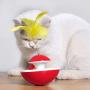 ocijf179 Cat Toy Cats Kitten Tumbler Rolling Feather Bell Ball Toy Play Interactive Pet Supplies - Red