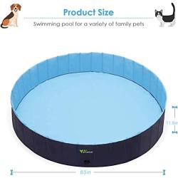 amzdeal Foldable Dog pet Swimming Pool - 100% PVC Hard Plastic, Anti-Slip Collapsible Dog Pet Pool Bathing Tub, Outdoor Pools Kiddie Pool for Dogs Cats and Kids