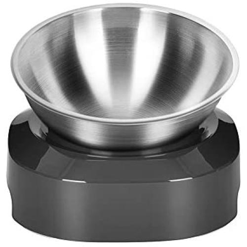 Chaotai Pet Bowl Anti Slip Home Cat Food Bowls Small Animal Dogs Cats Sth sy Clean Stainless Steel Raised Stand Food Water No Spill Adjustable Tilted Feeding(1)