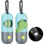 2 Pieces Dog Poop Waste Bag Holder Dispenser with LED Flashlight and 2 Rolls Dog Poop Waste Bags Leak-Proof Dog Waste Bags