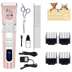 JOYO Dog Clippers, Dog Grooming Clippers Low Noise Professional Dog Clippers for Grooming 2-Speed Rechargeable Pet Clipper Kit with LED Light, Heavy Duty Dog Grooming Kit for Dogs Cats Pets