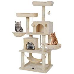 BYUP Large Multi-Layer cat Tree, Double Plush Apartment, cat Climbing Frame, cat Habitat, cat Tower, cat Activity Center