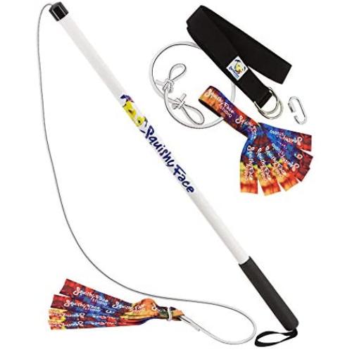 Squishy Face Studio Flirt Pole V2 & Super Tug V2 Dog Exercise Toy Bundle, 36-inch, Rainbow, Purple/Blue Tie Dye