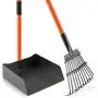 HITKYC Dog Pooper Scooper, Extra Large Long Handle Pooper Scooper for Large and Small Dogs, Easy to Use Poop Scooper with Metal Rake & Tray for Pets, Great for Grass, Lawns, Dirt, Gravel, 2PCS
