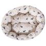 Fringe Studio Cuddler Pet Bed, Medium, Happy Breeds, Natural, 28 x 24 x 9 (216004), Tan