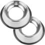 KUNWU Stainless Steel Cat Feeding and Watering Supplies Bowls Basins for Medium Cats Set of 2 Pieces (350 ml)
