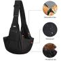 MOSISO Dog Cat Carrier Sling Bag, Pet Carrier Tote Pouch Bag Hands Free Adjustable Strap Mesh Soft Carrying Pocket Puppy Travel Shoulder Bag for Puppies Small Dog/Cat for Outdoor Travelling, Black
