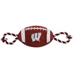 Pets First NCAA Wisconsin Badgers Football Dog Toy, Tough Quality Nylon Materials, Strong Pull Ropes, Inner Squeaker, Collegiate Team Color