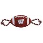 Pets First NCAA Wisconsin Badgers Football Dog Toy, Tough Quality Nylon Materials, Strong Pull Ropes, Inner Squeaker, Collegiate Team Color