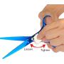 Besmall 7.0inch Titanium Professional Pet Grooming Scissors Set,Straight Thinning Curved Scissors 4pcs Set for Dog Grooming with Comb and Clean Cloth