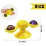 Malier Windmill Cat Toy, Interactive Rotating Turntable Teasing Toys with Flash Lights Catnip Balls and Strong Suction Cup, Multifunction Catnip Toys, Self Groomer Massage Toy for Kitten Cat