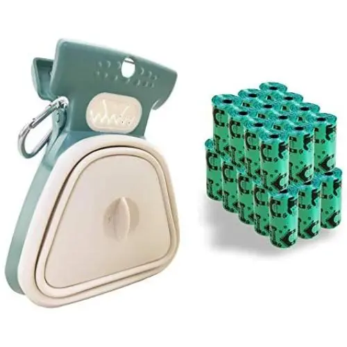 Portable Pooper Scooper with 270pcs Dog Poop Bags Refill, Expandable Dog Poop Scoop with Carabiner, Sanitary Pet Waste Cleaner, Dog Poop Scooper with Waste Bags in Dispenser