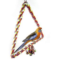 Pet Toys HASOD Colorful Cotton Rope Bird Perched Climbing Honed Triangle Cotton Rope Swing Toy, Size:15x18cm in New 2020