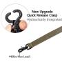 Tactical Dog Harness Vest Adjustable Military Bungee Dog Leash Elastic Leads Rope with Handle(Ranger Green,Large)
