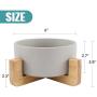 WANTRYAPET Ceramic Raised Cat Dog Bowls, Elevated Food Water Dog Feeder, Bamboo Stand with 4 Anti-Slip Stick Pad, Protect Neck Joints Pet Feeding Bowls