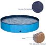 Large Dog Kid Swimming Pool - Foldable Pet Baby Kiddie Bathtub Pool Hard Plastic for Dogs Cats and Kids, Blue