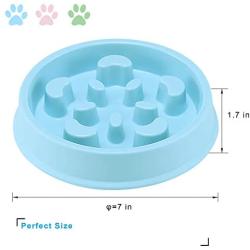 UPSKY Slow Feeder Dog Bowl No Choking Slow Feeder Bloat Stop Dog Cat Food Water Bowl with Funny Pattern (Set of 2)