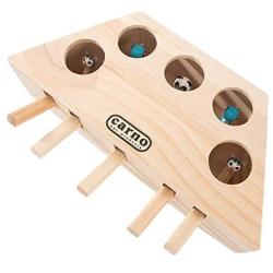 HSHXY Pet Toy Interactive Cat Toy, Fun Hunting Toys, Solid Wood Rat Educational Toys Games for Pet Cat Kitten Play Fun Excercise