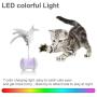 Robotic Interactive Cat Toy, Automatic Cat Toys for Indoor Cats, Electronic Kitty Toy with 2 Feathers, USB Charging 360° Self Rotating LED Ball for All Floors and Carpets Bonus Cat Feather Bell Toy