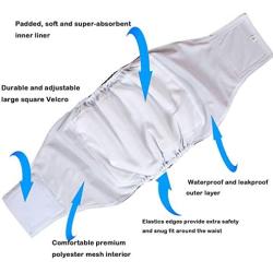 Teamoy Reusable Wrap Diapers for Male Dogs, Washable Puppy Belly Band Pack of 3 (XL, 25''-29'' Waist, Black+ Gray+ Lake Blue)