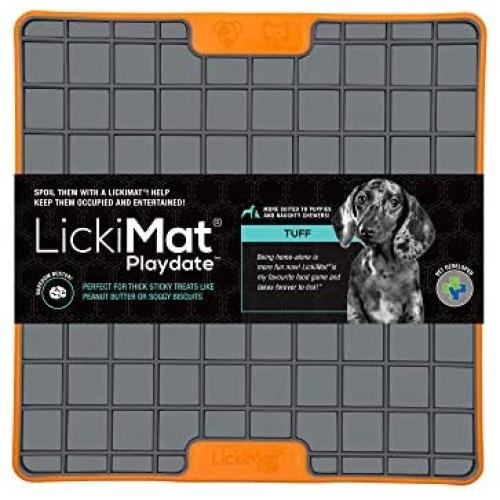 Lickimat Tuff, Heavy-Duty Dog Slow Feeders for Boredom & Anxiety Reduction; Perfect for Food, Treats, Yogurt, or Peanut Butter. Fun Alternative to a Slow Feed Dog Bowl!