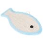 HERCHR 1 Pcs Cat Scratch Pad Flat Sisal Board Cat Scratching Pad Pet Scratcher Mat Playing Toy, Fish Shape, Plush(Blue)